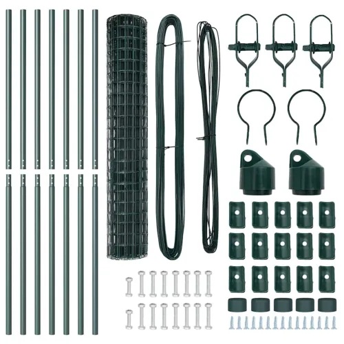 Euro Ograđivanje Ukop 10 x 1,6 m Čelik premazan PVC-om Zelena - 10 x 1,6 m (50 x 75 mm mreža) Zelena Fiksacija na tlo Cijena