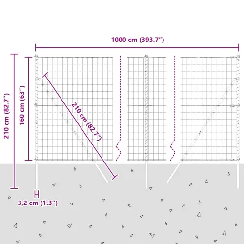 Euro Ograđivanje Ukop 10 x 1,6 m Čelik premazan PVC-om Zelena - 10 x 1,6 m (75 x 100 mm mreža) Zelena Fiksacija na tlo Cijena