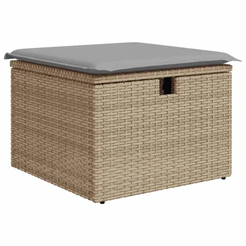 Sjedeća garnitura za vrt 6 kom. Bež poliratan - Bež Svjetlosiva Cijena