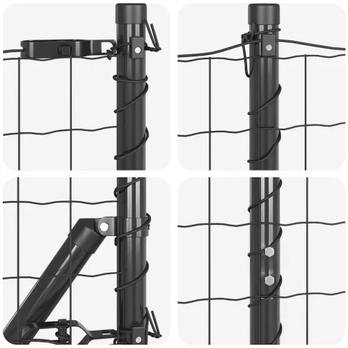 Euro Ograđivanje Ukop 10 x 1,2 m Čelik premazan PVC-om Siva - 10 x 1,2 m (mrežica 50 x 75 mm) Siva Fiksacija na tlo Cijena