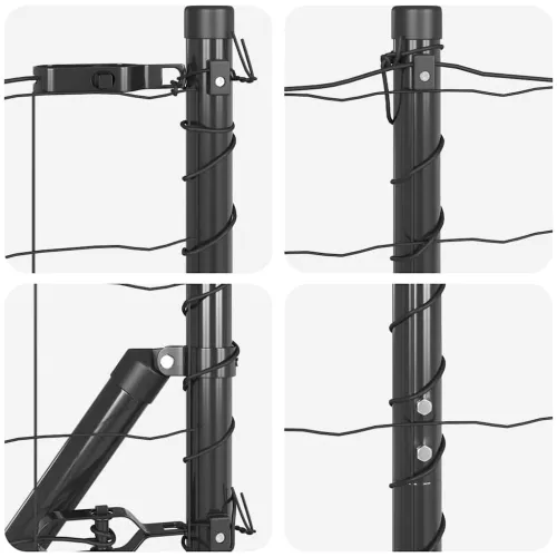 Euro Ograđivanje Ukop 10 x 1,6 m Čelik premazan PVC-om Siva - 10 x 1,6 m (mreza 100 x 100 mm) Siva Fiksacija na tlo Cijena