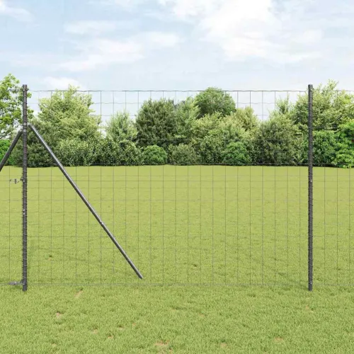 Euro Ograđivanje Ukop 10 x 1,6 m Čelik premazan PVC-om Siva - 10 x 1,6 m (mreza 100 x 100 mm) Siva Fiksacija na tlo Cijena