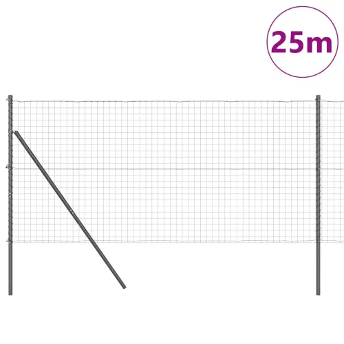 Euro Ograđivanje Ukop 25 x 1,2 m Čelik premazan PVC-om Siva - 25 x 1,2 m (mreža 50 x 50 mm) Siva Fiksacija na tlo Cijena