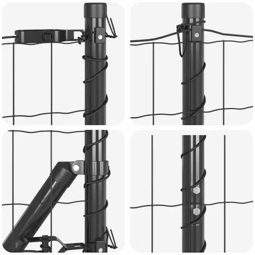 Euro Ograđivanje Ukop 25 x 1,2 m Čelik premazan PVC-om Siva - 25 x 1,2 m (50 x 100 mm mreža) Siva Fiksacija na tlo Cijena