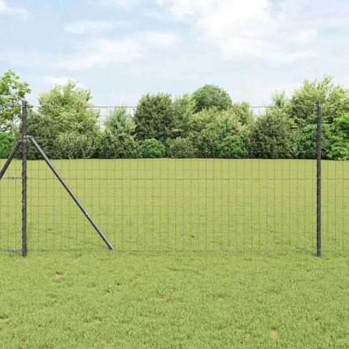 Euro Ograđivanje Ukop 10 x 1,2 m Čelik premazan PVC-om Siva - 10 x 1,2 m (77 x 64 mm mreža) Siva Fiksacija na tlo Cijena
