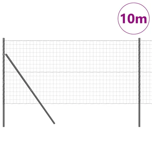 Euro Ograđivanje Ukop 10 x 1,2 m Čelik premazan PVC-om Siva - 10 x 1,2 m (77 x 64 mm mreža) Siva Fiksacija na tlo Cijena