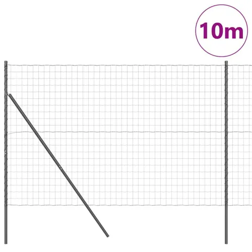Euro Ograđivanje Ukop 10 x 1,6 m Čelik premazan PVC-om Siva - 10 x 1.6 m (76 x 64 mm mreža) Siva Fiksacija na tlo Cijena