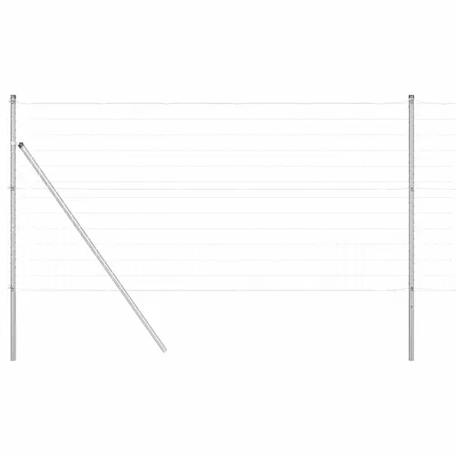 Vanjska Euro ograda za fiksiranje u tlo 10 x 1,2 m Srebrna - 10 x 1,2 m (50 x 100 mm mreža) Pocinčani čelik Fiksacija na tlo Cijena