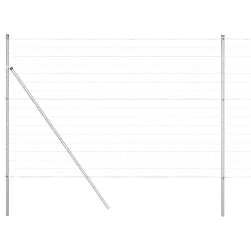Vanjska Euro ograda za fiksiranje u tlo 10 x 1,6 m Srebrna - 10 x 1,6 m (50 x 100 mm mreža) Pocinčani čelik Fiksacija na tlo Cijena
