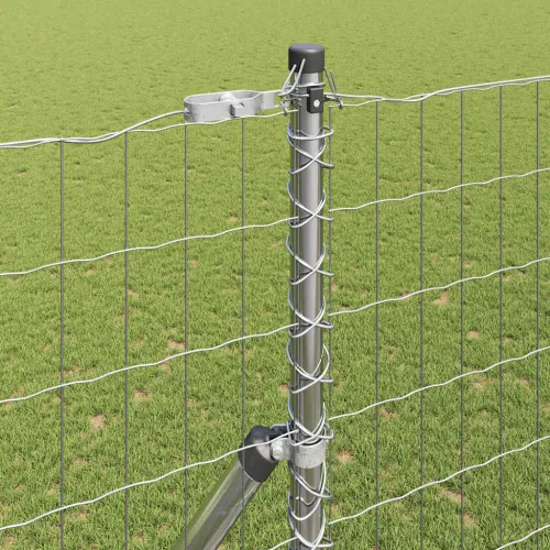 Vanjska Euro ograda za fiksiranje u tlo 10 x 1,6 m Srebrna - 10 x 1,6 m (50 x 100 mm mreža) Pocinčani čelik Fiksacija na tlo Cijena