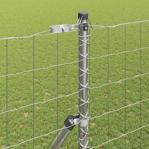 Vanjska Euro ograda za fiksiranje u tlo 10 x 1,6 m Srebrna - 10 x 1,6 m (75 x 100 mm mreža) Pocinčani čelik Fiksacija na tlo Cijena