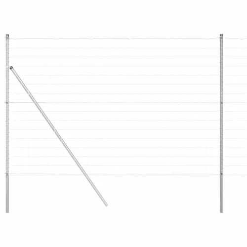 Vanjska Euro ograda za fiksiranje u tlo 10 x 1,6 m Srebrna - 10 x 1,6 m (75 x 100 mm mreža) Pocinčani čelik Fiksacija na tlo Cijena