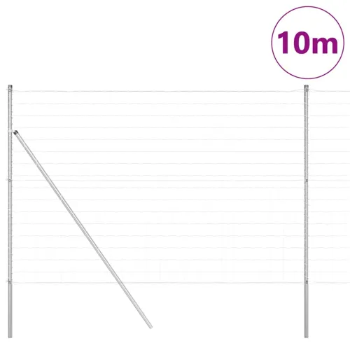 Vanjska Euro ograda za fiksiranje u tlo 10 x 1,6 m Srebrna - 10 x 1,6 m (mreza 100 x 100 mm) Pocinčani čelik Fiksacija na tlo Cijena