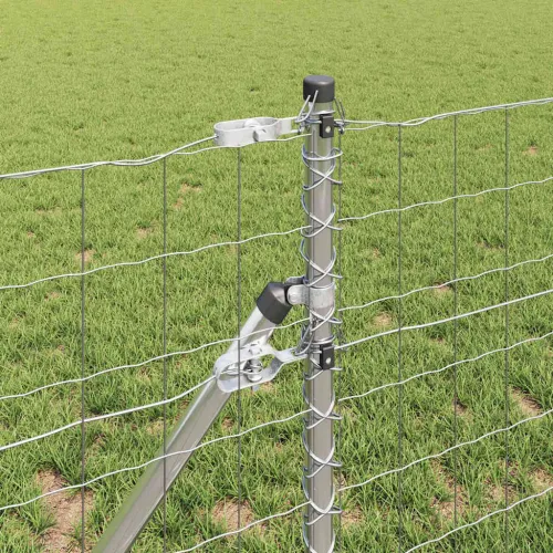 Vanjska Euro ograda za fiksiranje u tlo 25 x 0,4 m Srebrna - 25 x 0,4 m (mreža 75 x 100 mm) Pocinčani čelik Fiksacija na tlo Cijena