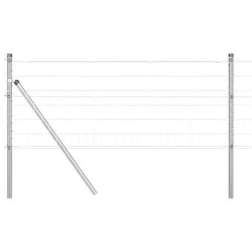 Vanjska Euro ograda za fiksiranje u tlo 50 x 0,4 m Srebrna - 50 x 0,4 m (mreža 50 x 100 mm) Pocinčani čelik Fiksacija na tlo Cijena