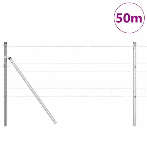 Vanjska Euro ograda za fiksiranje u tlo 50 x 0,4 m Srebrna - 50 x 0,4 m (mreža 75 x 100 mm) Pocinčani čelik Fiksacija na tlo Cijena