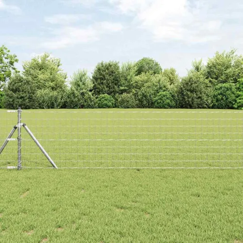 Vanjska Euro ograda za fiksiranje u tlo 50 x 0,6 m Srebrna - 50 x 0.6 m (76 x 64 mm mreža) Pocinčani čelik Fiksacija na tlo Cijena