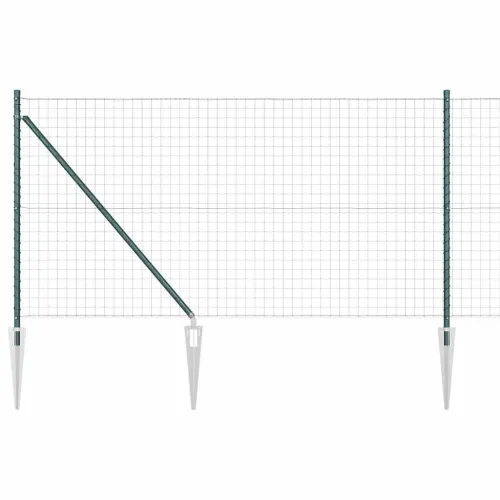 Euro ograda s špicama 10 x 1 m Čelik premazan PVC-om Zelena - 10 x 1 m (mreža 50 x 50 mm) Zelena Vijak sidro fiksacija Cijena