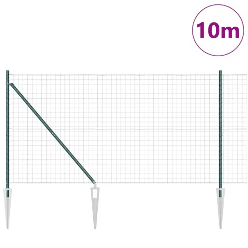 Euro ograda s špicama 10 x 1,2 m Čelik premazan PVC-om Zelena - 10 x 1,2 m (mreža 50 x 50 mm) Zelena Vijak sidro fiksacija Cijena