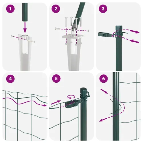 Euro ograda s špicama 10 x 1 m Čelik premazan PVC-om Zelena - 10 x 1 m (mreža 50 x 75 mm) Zelena Vijak sidro fiksacija Cijena