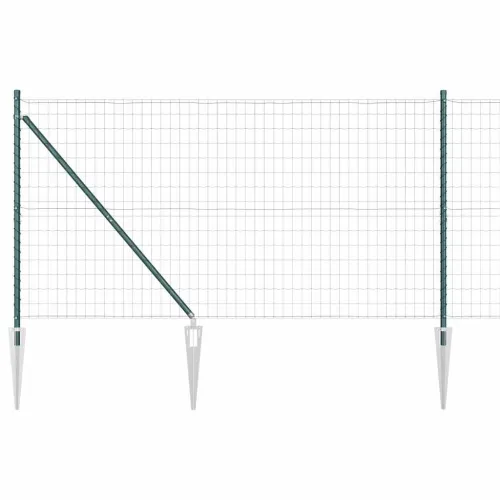 Euro ograda s špicama 10 x 1,2 m Čelik premazan PVC-om Zelena - 10 x 1,2 m (mrežica 50 x 75 mm) Zelena Vijak sidro fiksacija Cijena