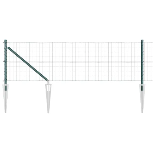 Euro ograda s špicama 10 x 0,4 m Čelik premazan PVC-om Zelena - 10 x 0,4 m (50 x 100 mm mreža) Zelena Vijak sidro fiksacija Cijena