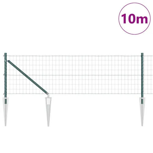 Euro ograda s špicama 10 x 0,8 m Čelik premazan PVC-om Zelena - 10 x 0,8 m (mreža 50 x 100 mm) Zelena Vijak sidro fiksacija Cijena