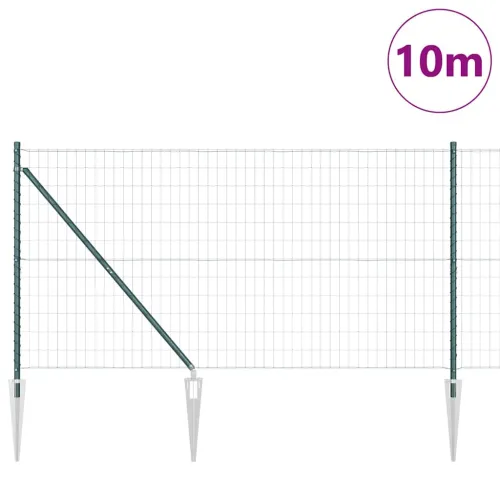 Euro ograda s špicama 10 x 1,2 m Čelik premazan PVC-om Zelena - 10 x 1,2 m (50 x 100 mm mreža) Zelena Vijak sidro fiksacija Cijena