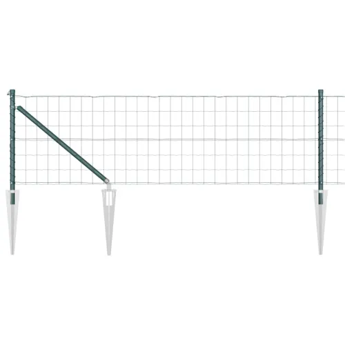 Euro ograda s špicama 10 x 0,4 m Čelik premazan PVC-om Zelena - 10 x 0,4 m (75 x 100 mm mreža) Zelena Vijak sidro fiksacija Cijena