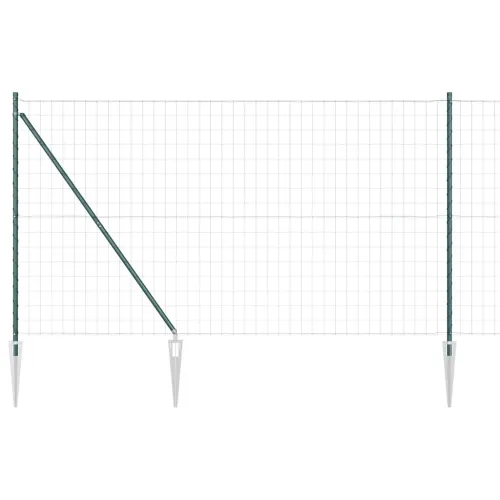 Euro ograda s špicama 10 x 1,5 m Čelik premazan PVC-om Zelena - 10 x 1,5 m (mreža 75 x 100 mm) Zelena Vijak sidro fiksacija Cijena