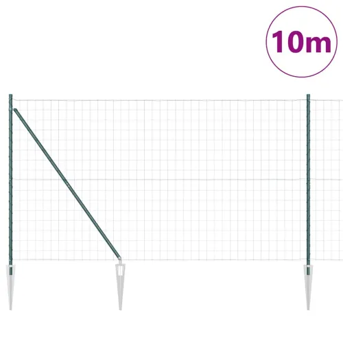 Euro ograda s špicama 10 x 1,6 m Čelik premazan PVC-om Zelena - 10 x 1,6 m (75 x 100 mm mreža) Zelena Vijak sidro fiksacija Cijena