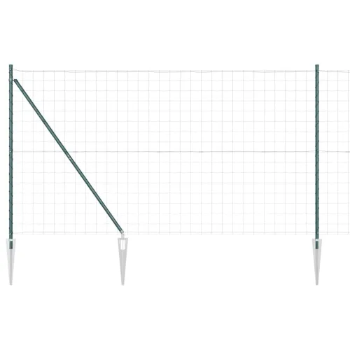 Euro ograda s špicama 10 x 1,6 m Čelik premazan PVC-om Zelena - 10 x 1,6 m (mreza 100 x 100 mm) Zelena Vijak sidro fiksacija Cijena