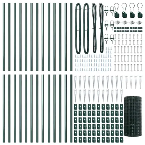 Euro ograda s špicama 50 x 0,4 m Čelik premazan PVC-om Zelena - 50 x 0,4 m (mreza 100 x 100 mm) Zelena Vijak sidro fiksacija Cijena