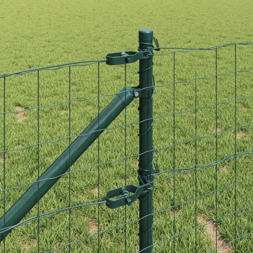 Euro ograda s špicama 10 x 0,4 m Čelik premazan PVC-om Zelena - 10 x 0,4 m (76,2 x 63,5 mm mreža) Zelena Vijak sidro fiksacija Cijena