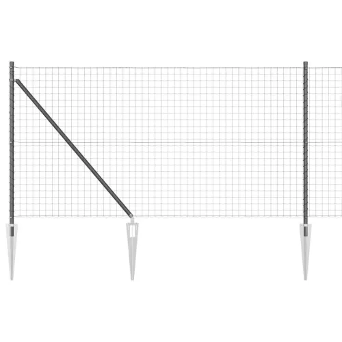 Euro ograda s špicama 10 x 1 m Čelik premazan PVC-om Siva Mreža - 10 x 1 m (mreža 50 x 50 mm) Siva Vijak sidro fiksacija Cijena