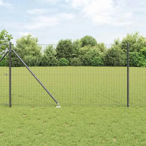 Euro ograda s špicama 10 x 1,2 m Čelik premazan PVC-om Siva - 10 x 1,2 m (mreža 50 x 50 mm) Siva Vijak sidro fiksacija Cijena