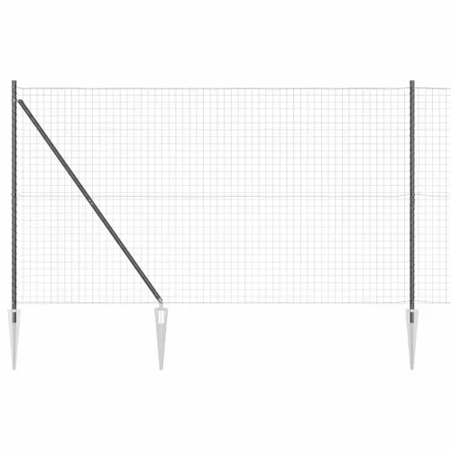 Euro ograda s špicama 10 x 1,5 m Čelik premazan PVC-om Siva - 10 x 1,5 m (mreža 50 x 50 mm) Siva Vijak sidro fiksacija Cijena