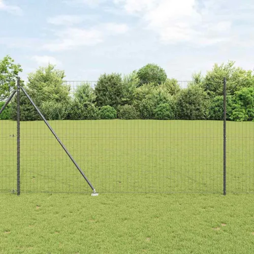Euro ograda s špicama 10 x 1,5 m Čelik premazan PVC-om Siva - 10 x 1,5 m (mreža 50 x 75 mm) Siva Vijak sidro fiksacija Cijena