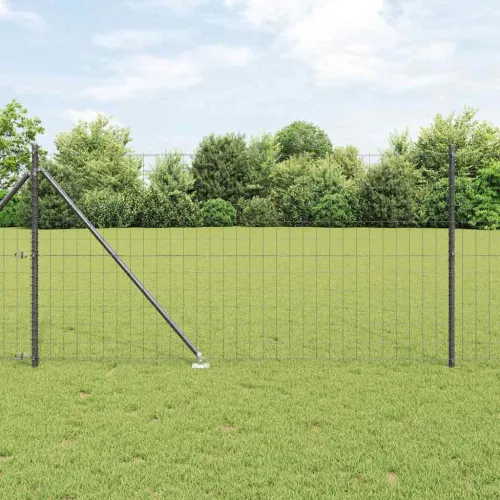 Euro ograda s špicama 10 x 1 m Čelik premazan PVC-om Siva Mreža - 10 x 1 m (mreža 75 x 100 mm) Siva Vijak sidro fiksacija Cijena