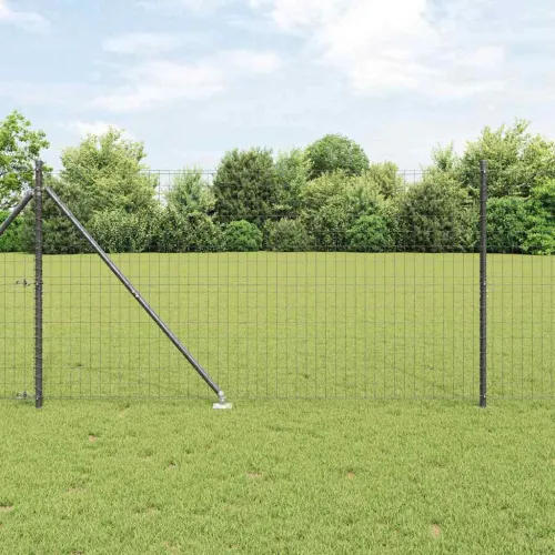 Euro ograda s špicama 25 x 1,2 m Čelik premazan PVC-om Siva - 25 x 1,2 m (mreža 50 x 75 mm) Siva Vijak sidro fiksacija Cijena