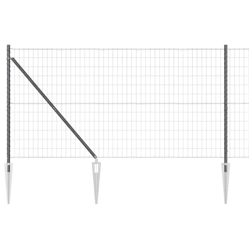 Euro ograda s špicama 25 x 1,2 m Čelik premazan PVC-om Siva - 25 x 1,2 m (50 x 100 mm mreža) Siva Vijak sidro fiksacija Cijena