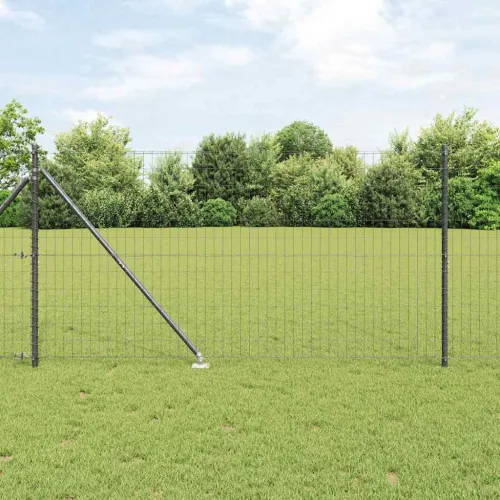Euro ograda s špicama 25 x 1,2 m Čelik premazan PVC-om Siva - 25 x 1,2 m (50 x 100 mm mreža) Siva Vijak sidro fiksacija Cijena