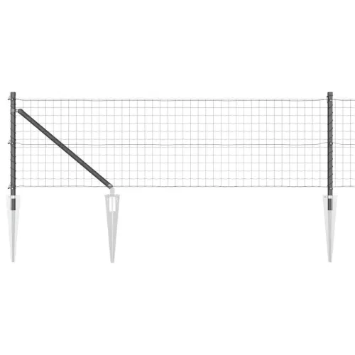 Euro ograda s špicama 50 x 0,4 m Čelik premazan PVC-om Siva - 50 x 0,4 m (mreža 50 x 50 mm) Siva Vijak sidro fiksacija Cijena