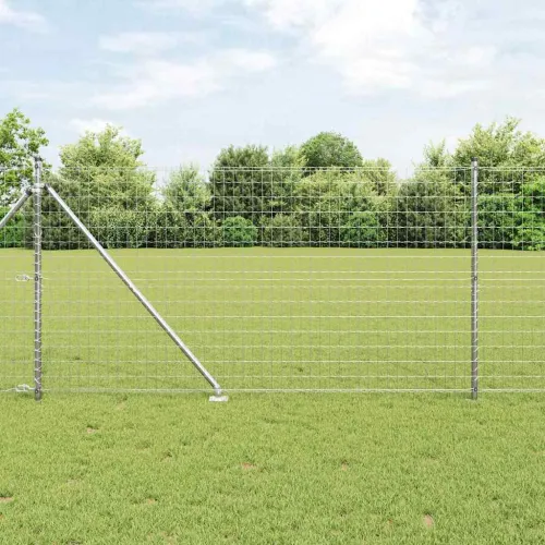 Vanjska Euro Ograda s Oštrim Šiljcima 10 x 1,2 m Srebrna Mreža - 10 x 1,2 m (mrežica 50 x 75 mm) Pocinčani čelik Vijak sidro fik Cijena