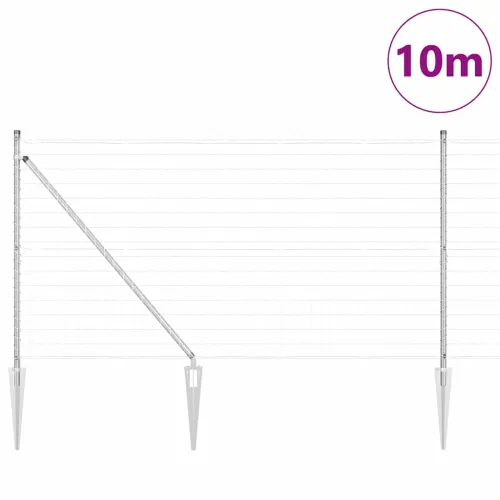 Vanjska Euro Ograda s Oštrim Šiljcima 10 x 1,2 m Srebrna Mreža - 10 x 1,2 m (mrežica 50 x 75 mm) Pocinčani čelik Vijak sidro fik Cijena