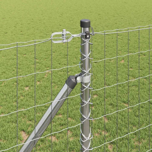 Vanjska Euro Ograda s Oštrim Šiljcima 10 x 1,2 m Srebrna Mreža - 10 x 1,2 m (50 x 100 mm mreža) Pocinčani čelik Vijak sidro fiks Cijena