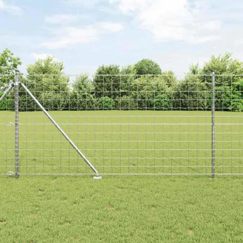 Vanjska Euro Ograda s Oštrim Šiljcima 10 x 1,2 m Srebrna Mreža - 10 x 1,2 m (mreža 100 x 100 mm) Pocinčani čelik Vijak sidro fik Cijena