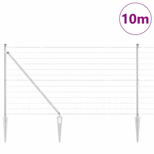 Vanjska Euro Ograda s Oštrim Šiljcima 10 x 1,2 m Srebrna Mreža - 10 x 1,2 m (mreža 100 x 100 mm) Pocinčani čelik Vijak sidro fik Cijena