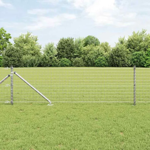 Vanjska Euro Ograda s Oštrim Šiljcima 25 x 0,8 m Srebrna Mreža - 25 x 0,8 m (mreža 50 x 50 mm) Pocinčani čelik Vijak sidro fiksa Cijena
