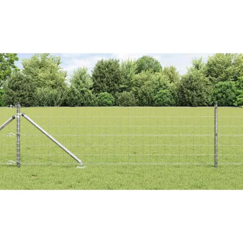Vanjska Euro Ograda s Oštrim Šiljcima 50 x 0,4 m Srebrna Mreža - 50 x 0,4 m (mreža 75 x 100 mm) Pocinčani čelik Vijak sidro fiks Cijena